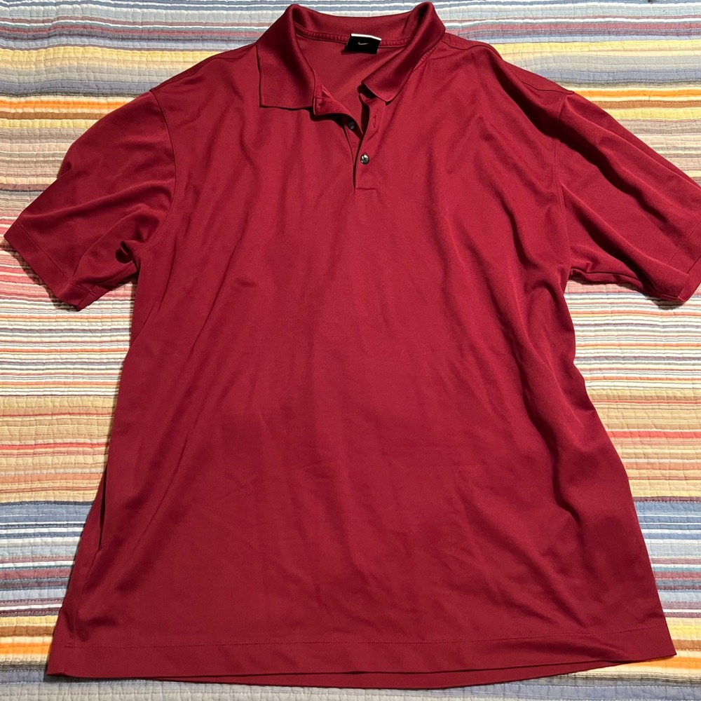 Nike Golf‎ Dri-FIT XL Extra Large Red Polo Shirt Short Sleeve Mens